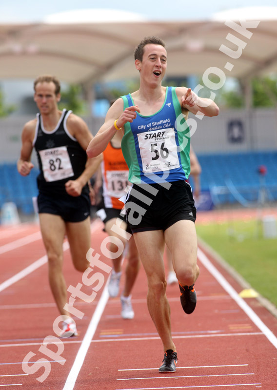 Steven Evison (City of Sheffield) wins the senior 800 metres, Northern Championships, Sport City, Manchester